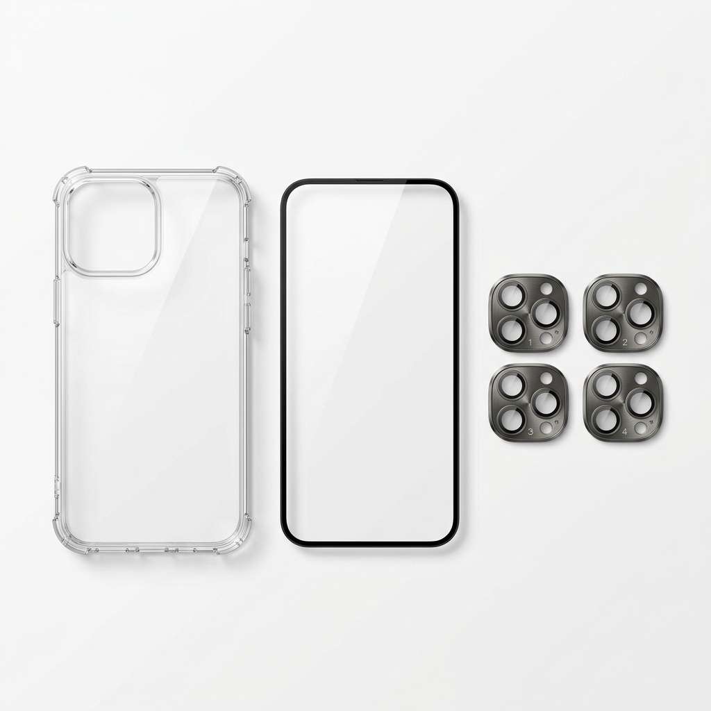 Bundle saving pack with case, protector and lens glass